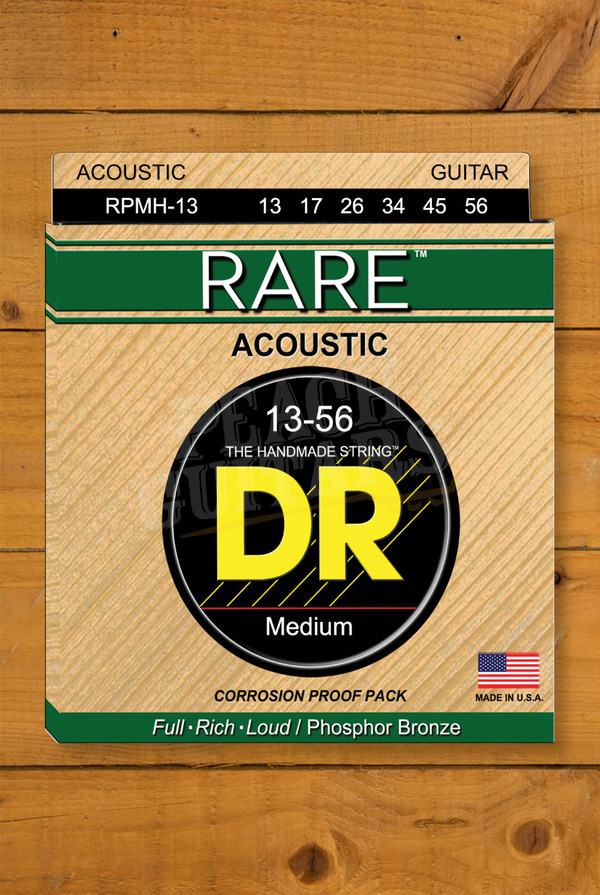 DR RARE - Phosphor Bronze Acoustic Guitar Strings | Medium 13-56