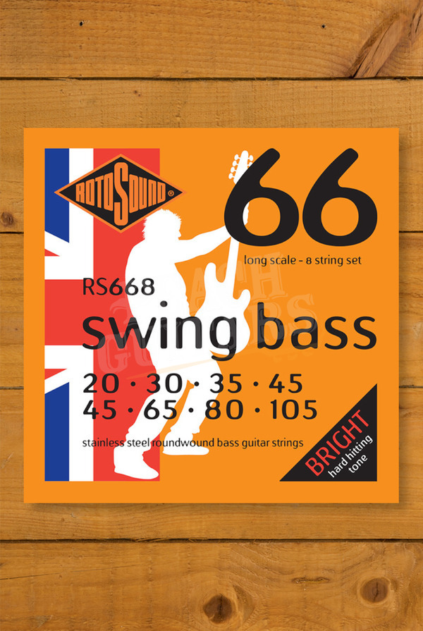 Rotosound RS668 | Swing Bass 66 - Stainless Steel - Long Scale - 8-String - 20-105