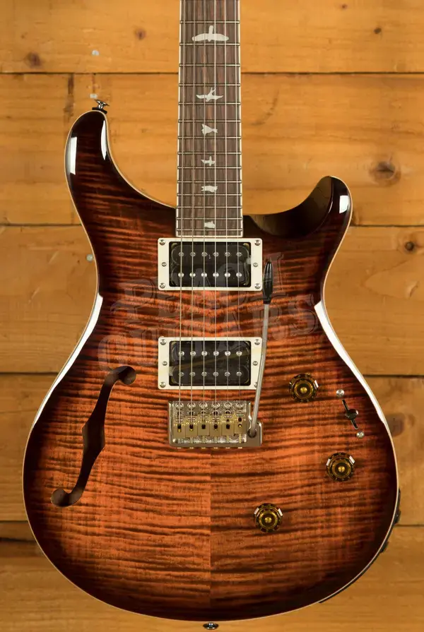 PRS SE Custom | Custom 24 Semi-Hollow Piezo - Orange Tiger Smokeburst