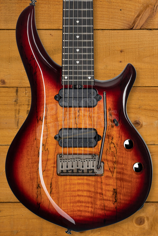 Sterling John Petrucci MAJ270XSM Majesty 7 DiMarzio - Spalted Blood Orange Burst