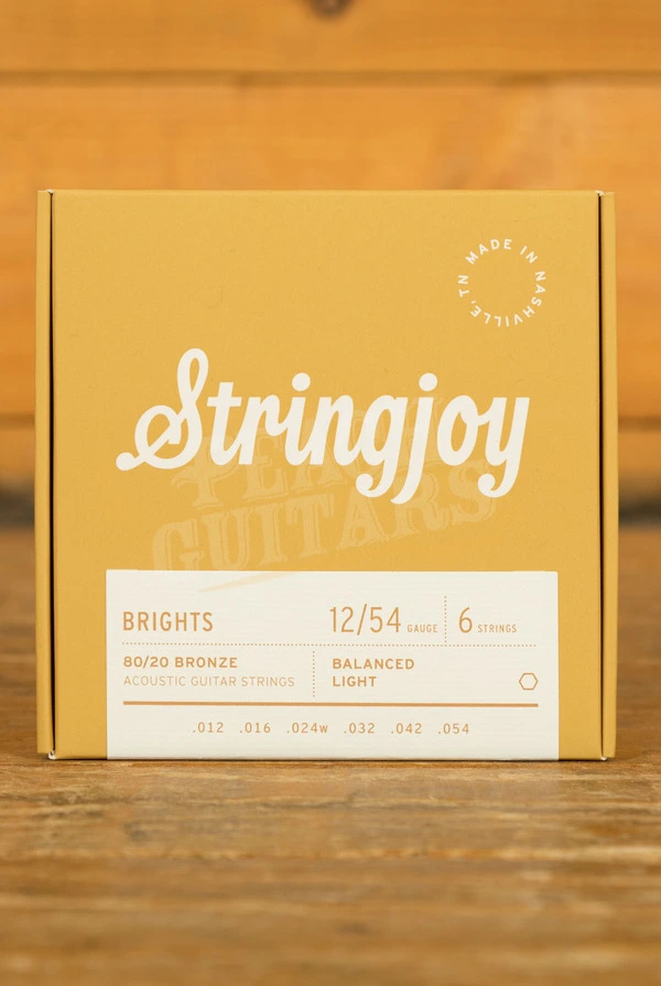 Stringjoy Brights 80/20 Bronze Acoustic Guitar Strings - Light 12-54
