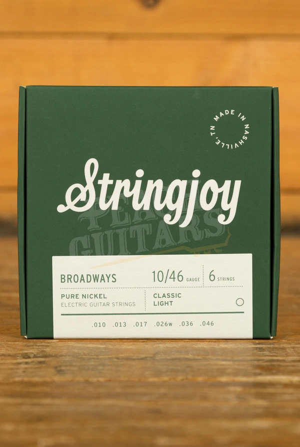 Stringjoy Broadways Pure Nickel Electric Guitar Strings - Classic Light 10-46