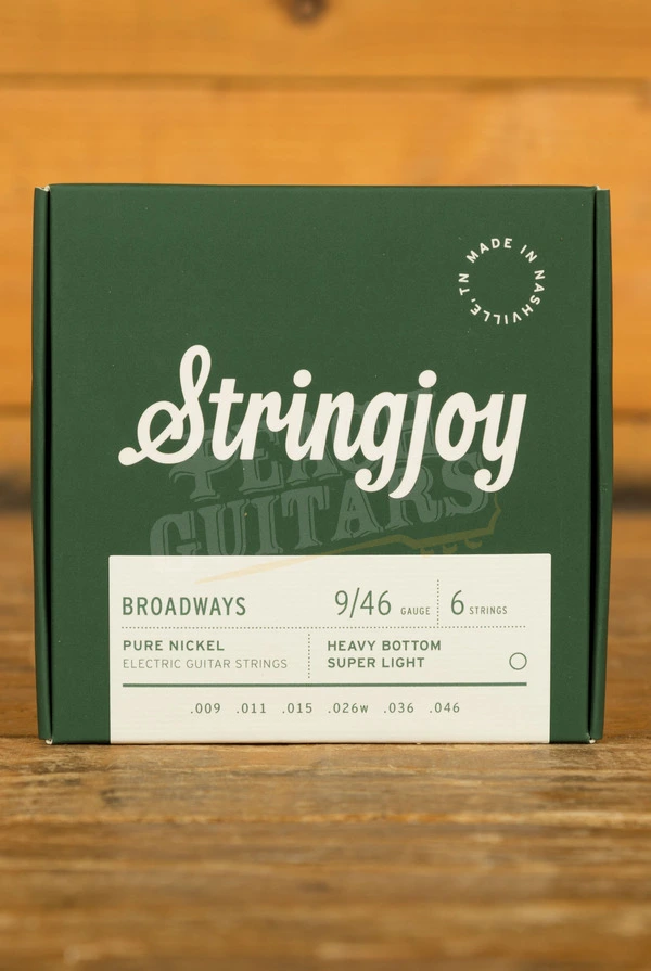 Stringjoy Broadways Pure Nickel Electric Guitar Strings - Heavy Bottom Super Light 9-46