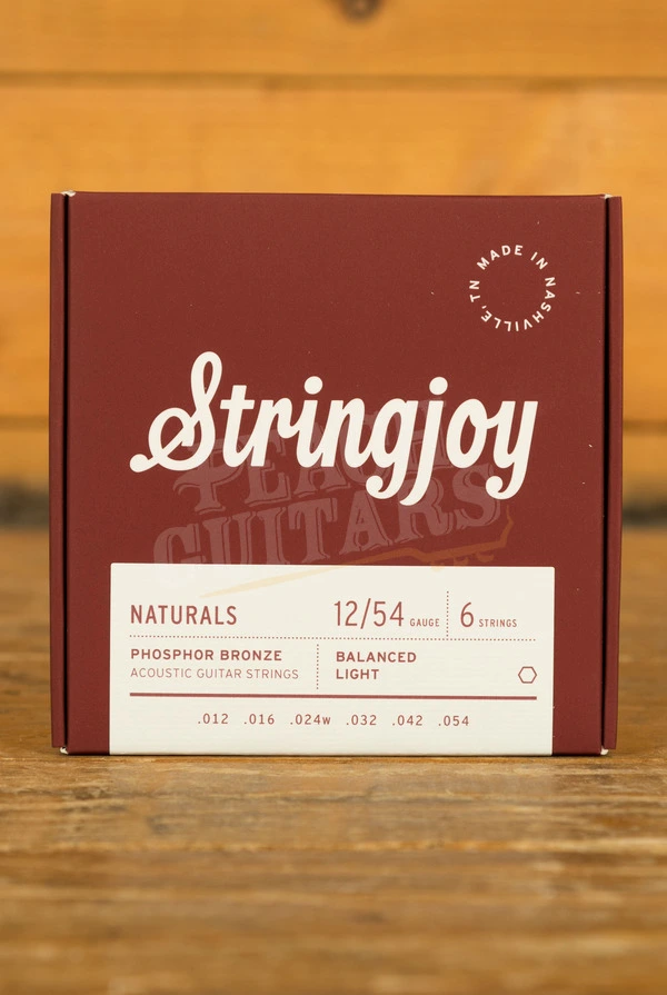 Stringjoy Naturals Phosphor Bronze Acoustic Guitar Strings - Light 12-54