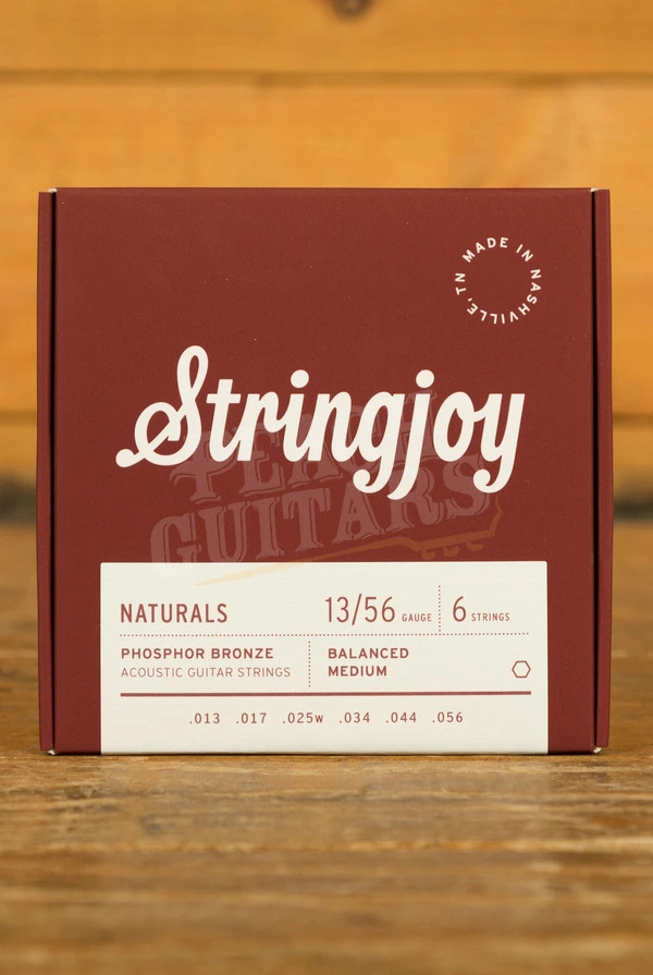 Stringjoy Naturals Phosphor Bronze Acoustic Guitar Strings - Medium 13-56