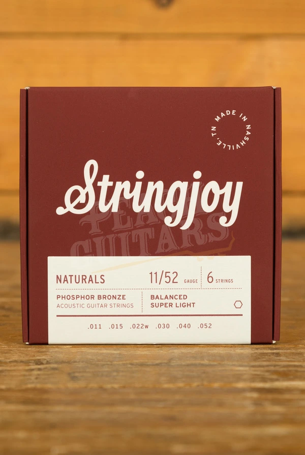 Stringjoy Naturals Phosphor Bronze Acoustic Guitar Strings - Super Light 11-52