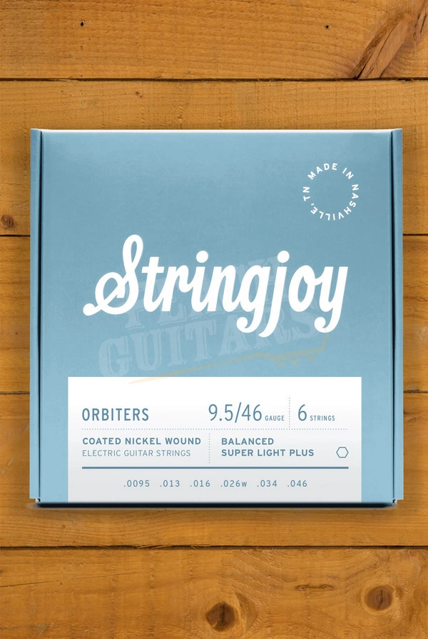 Stringjoy Orbiters Coated Nickel Electric Guitar Strings - Balanced Super Light Plus 9.5-46
