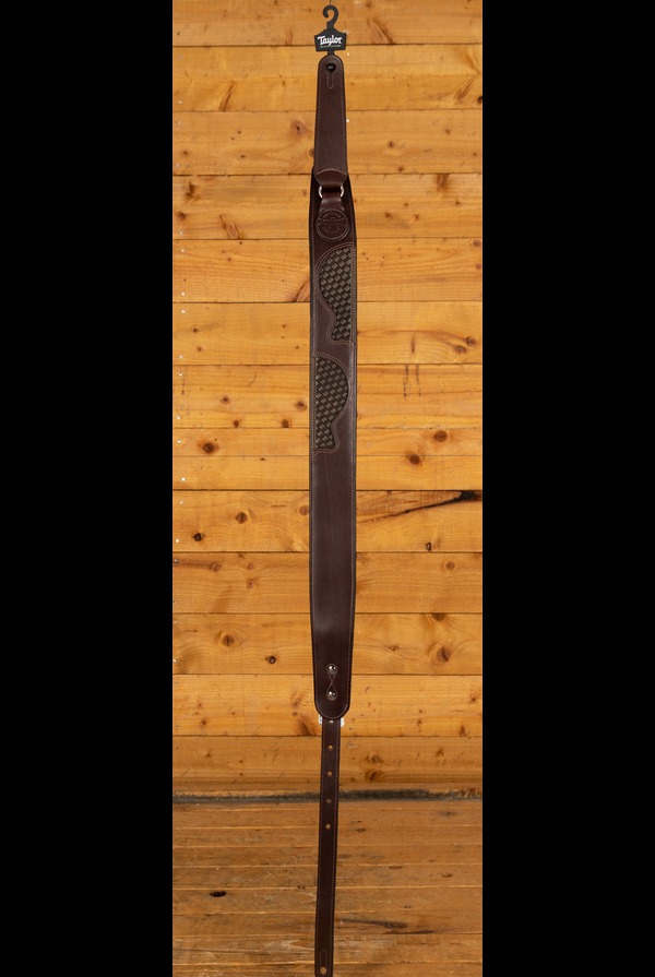 Taylor Basket Weave Guitar Strap Dark Brown
