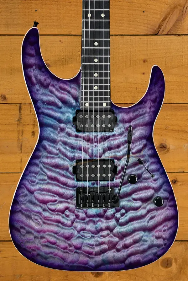 Tom Anderson Angel - NAMM 2026 Guitar - Ultraviolet Blue with Purple Edge Burst