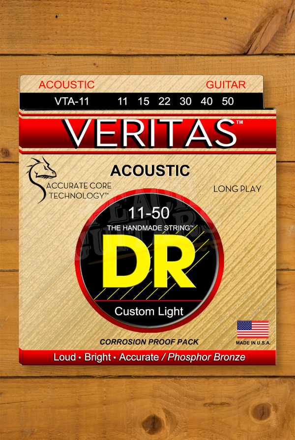 DR VERITAS - Coated Core Technology Acoustic Guitar Strings | Custom Light 11-50