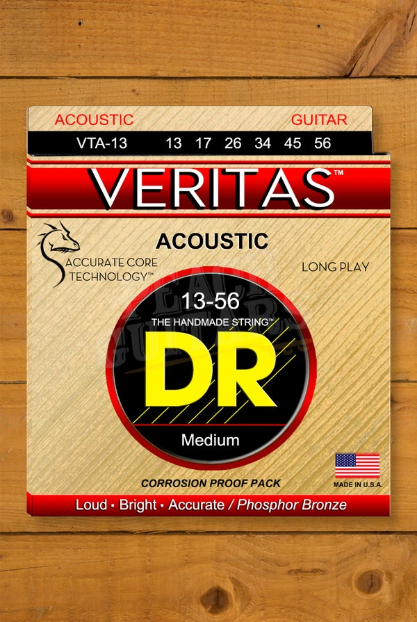 DR Veritas Coated Core Phosphor Bronze Acoustic Guitar Strings - 13-56