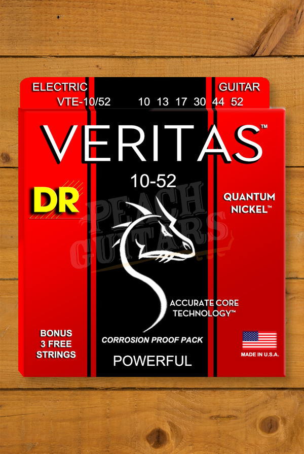 DR VERITAS - Coated Core Technology Electric Guitar Strings | Medium to Heavy 10-52