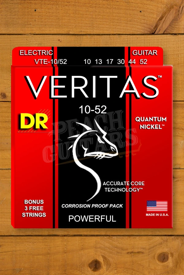 DR Veritas Coated Core Quantum Nickel Electric Guitar Strings - 10-52