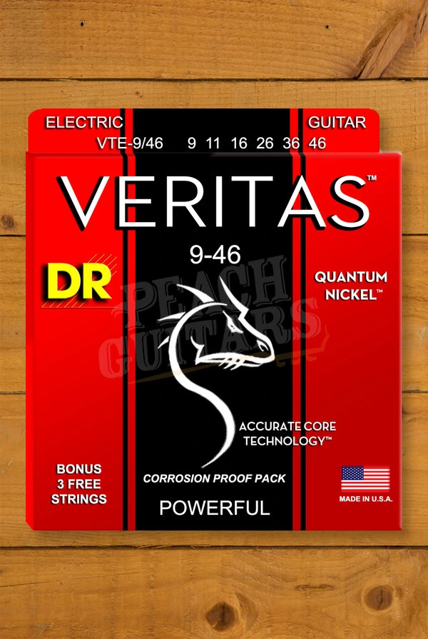 DR Veritas Coated Core Quantum Nickel Electric Guitar Strings - 9-46