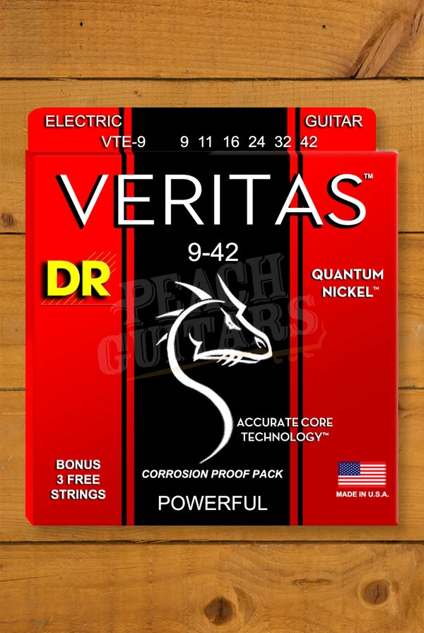 DR Veritas Coated Core Quantum Nickel Electric Guitar Strings - 9-42