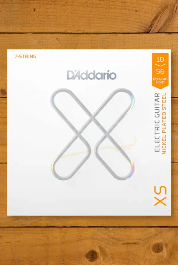 D'Addario XSE1056 XS Nickel Coated 7-String Electric Guitar Strings - 10-56
