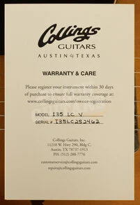 Collings I-35 LC Vintage - Aged Tobacco Sunburst