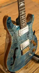 PRS Wood Library DGT Semi-Hollow Faded Blue Jean w/Stained Flame Maple Neck