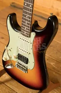 Fender Custom Shop 60 HSS Strat Left-Handed - Journeyman Relic 3-Tone Sunburst