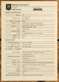 Mayones Ori Enji 5 - Wenge - Metallic Kitsune Orange Matte - 5-String