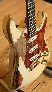 Fender Custom Shop Masterbuilt Dale Wilson Late 59 Strat - Heavy Relic Olympic White/3-Tone Sunburst