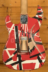 EVH Striped Series Frankenstein Frankie | Red w/Black Stripes Relic
