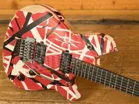 EVH Limited Edition Wolfgang Special Striped Series - Ebony - Red/Black/White Stripes Relic