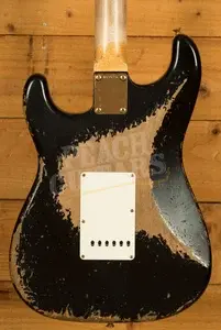 Fender Custom Shop 59 Strat - Super Heavy Relic Black - Gold Hardware