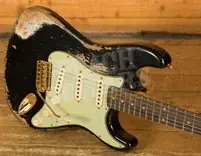 Fender Custom Shop 59 Strat - Super Heavy Relic Black - Gold Hardware