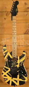 EVH Limited Edition Striped Series Frankenstein Frankie - Maple - Black w/Yellow Stripes - Aged