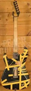 EVH Limited Edition Striped Series Frankenstein Frankie - Maple - Black w/Yellow Stripes - Aged