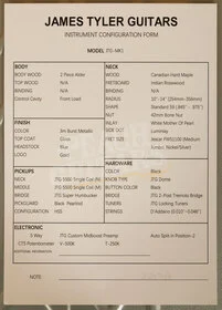 James Tyler Guitars JTG | MK1 - Jim Burst Metallic