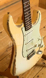 Fender Custom Shop Masterbuilt Dale Wilson 61 Strat - Heavy Relic Aged Olympic White