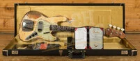 Fender Custom Shop Masterbuilt Dale Wilson 62 Jazz Bass - Heavy Relic Olympic White/3-Tone Sunburst