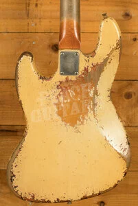 Fender Custom Shop Masterbuilt Dale Wilson 62 Jazz Bass - Heavy Relic Olympic White/3-Tone Sunburst