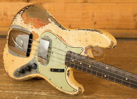 Fender Custom Shop Masterbuilt Dale Wilson 62 Jazz Bass | Heavy Relic Olympic White/3-Tone Sunburst