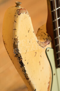 Fender Custom Shop Masterbuilt Dale Wilson 62 Jazz Bass | Heavy Relic Olympic White/3-Tone Sunburst