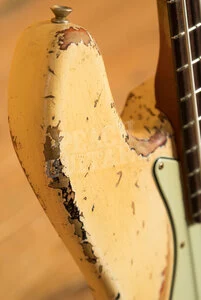 Fender Custom Shop Masterbuilt Dale Wilson 62 Jazz Bass - Heavy Relic Olympic White/3-Tone Sunburst