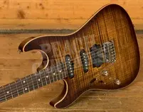 Tom Anderson Left Handed Drop Top - Tiger Eye Burst with Binding
