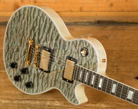 Gibson Custom Les Paul Custom 7A Quilt | Ocean Blue w/TV White Back