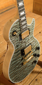 Gibson Custom Les Paul Custom 7A Quilt | Ocean Blue w/TV White Back