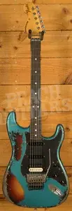 Fender Custom Shop 69 HSS Strat - Super Heavy Relic Ocean Turquoise/3-Tone Sunburst