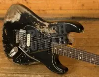 Fender Custom Shop 69 HSS Floyd Rose Strat - Super Heavy Relic Black