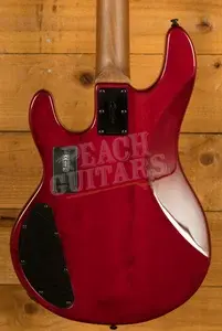 Sterling RAY34HHSM StingRay HH Bass - Spalted Blood Orange Burst