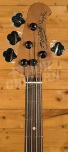 Sterling RAY34HHSM StingRay HH Bass - Spalted Blood Orange Burst