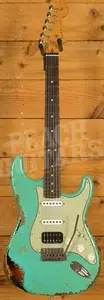 Fender Custom Shop NAMM Custom Deluxe HB S-1 Strat - Heavy Relic Seafoam Sparkle/3-Tone Sunburst