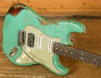 Fender Custom Shop NAMM Custom Deluxe HB S-1 Strat - Heavy Relic Seafoam Sparkle/3-Tone Sunburst