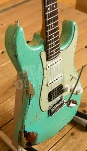 Fender Custom Shop NAMM Custom Deluxe HB S-1 Strat - Heavy Relic Seafoam Sparkle/3-Tone Sunburst