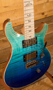 PRS Wood Library Custom 24 Blue Fade with Flame Maple Neck