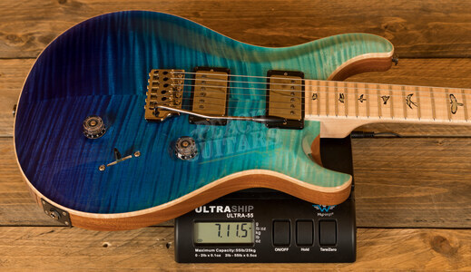 PRS Wood Library Custom 24 Blue Fade with Flame Maple Neck